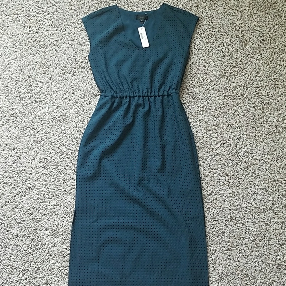 Jcrew Pull-on Midi Dress, Dark green, 00, NWT